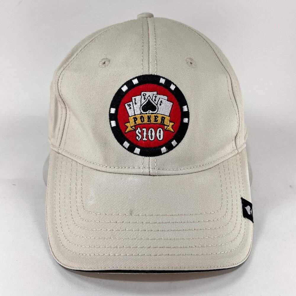 Casino Poker Chip Strapback Hat Cap Beige Concept One Royal Flush Cards Ace Mens